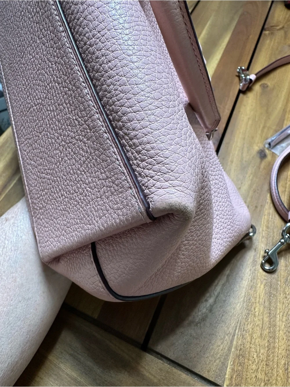 Coach Pink Pebbled Leather Mini Emma Crossbody Satchel